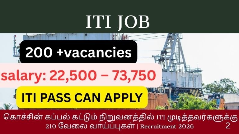 Great Job Opportunity for ITI Pass Candidates: 210 Vacancies in Shipbuilding Company – Salary Up to ₹41,000