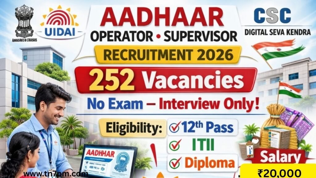 Aadhaar Operator Supervisor Recruitment
