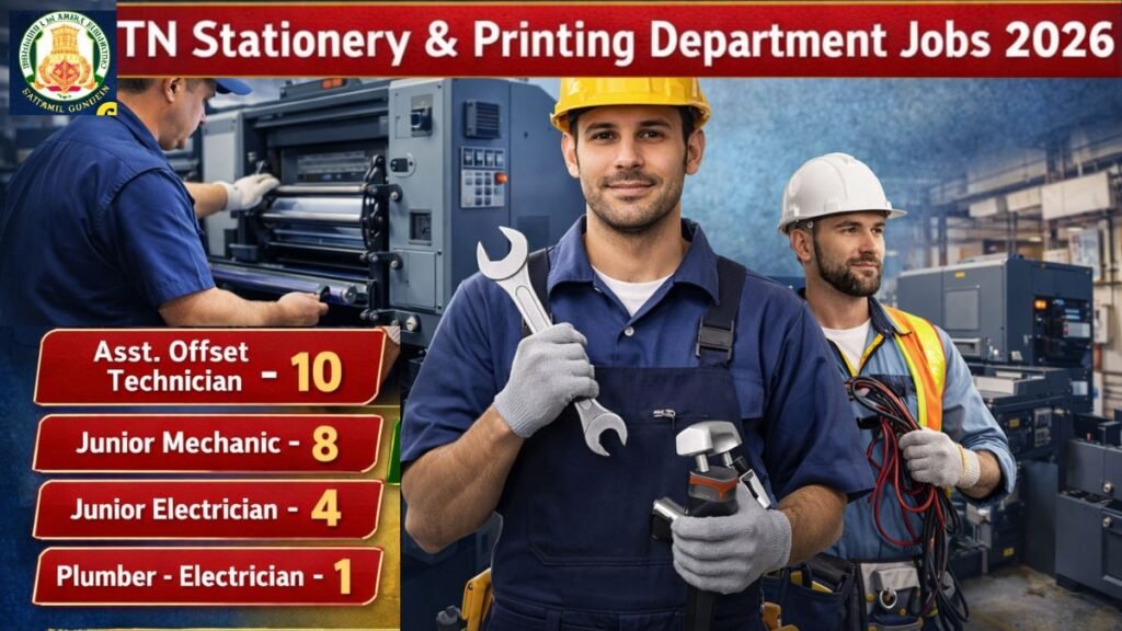 TN Stationery and Printing Department Recruitment 2026