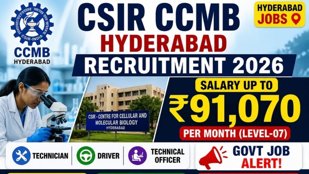 CSIR CCMB Hyderabad Recruitment 2026