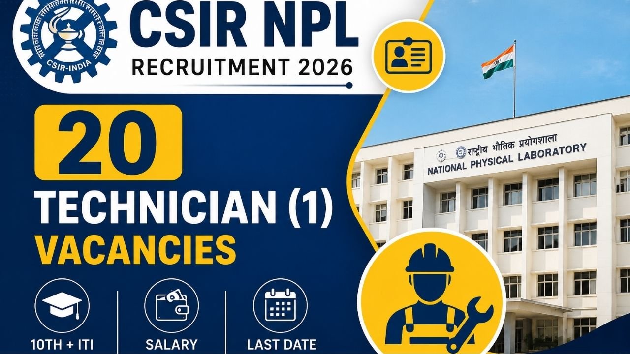 CSIR NPL Technician Recruitment